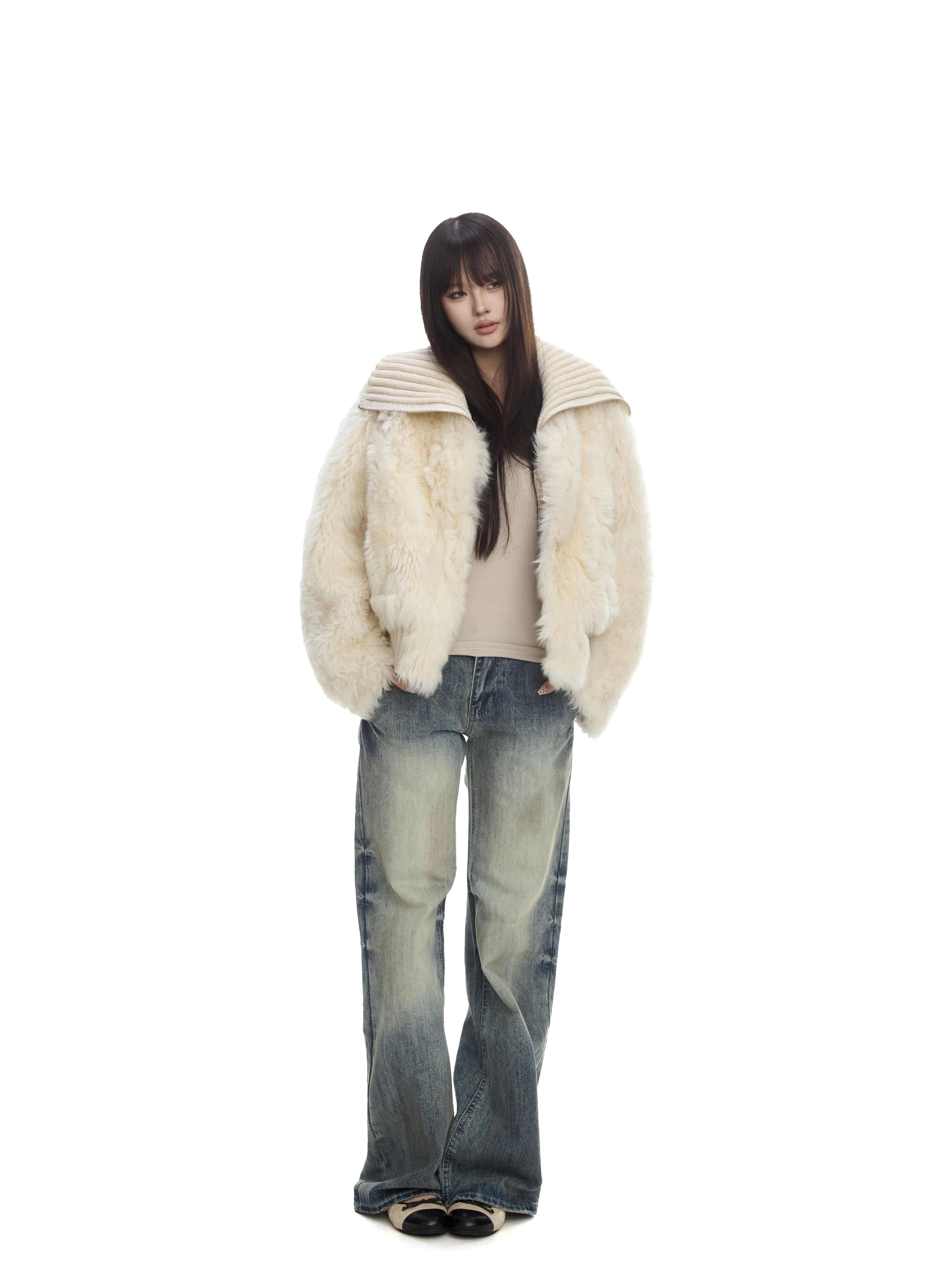 WITHMIN Fleece Warm Casual Versatile Fluffy Jacket