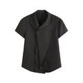 Slight Vogue Folded Flip Sleeve Short Sleeve Shirt