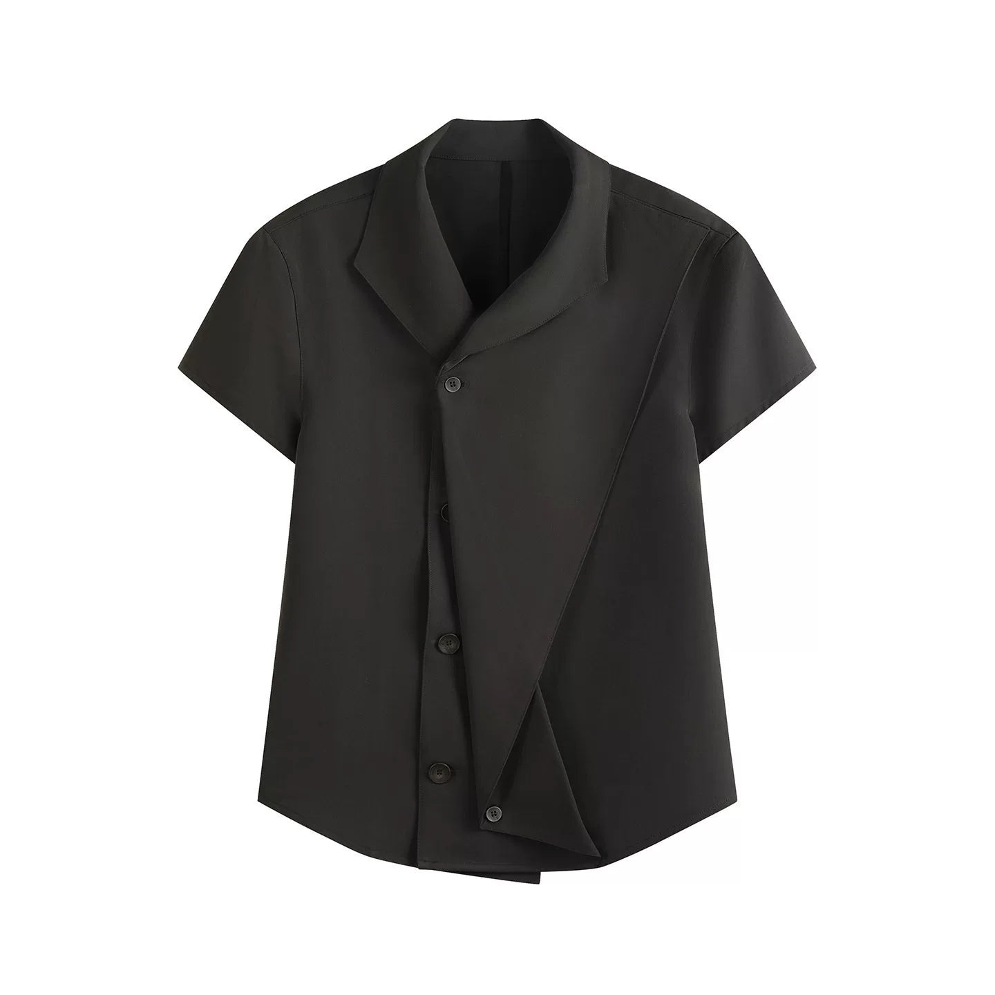 Slight Vogue Folded Flip Sleeve Short Sleeve Shirt