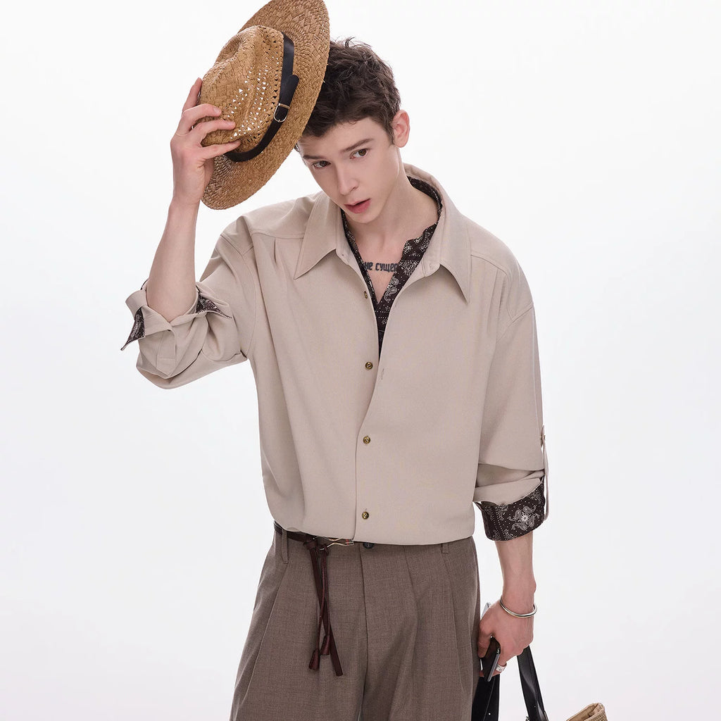 CHOR Vintage Cashew Print Long Sleeve Shirt