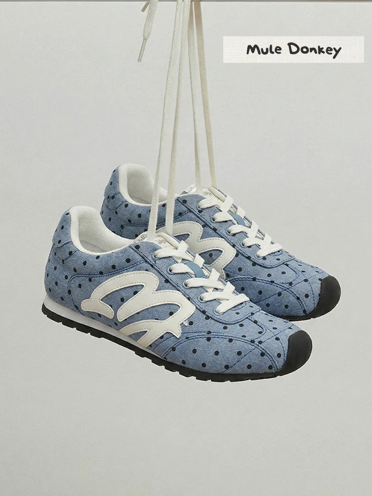 Donkey Vintage Polka Dot Versatile Flat Sneakers
