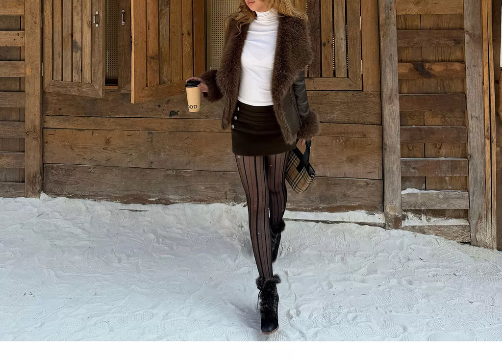 Audwyn Heavy Industries Woolen Half Body Skinny Hip Wrap Skirt