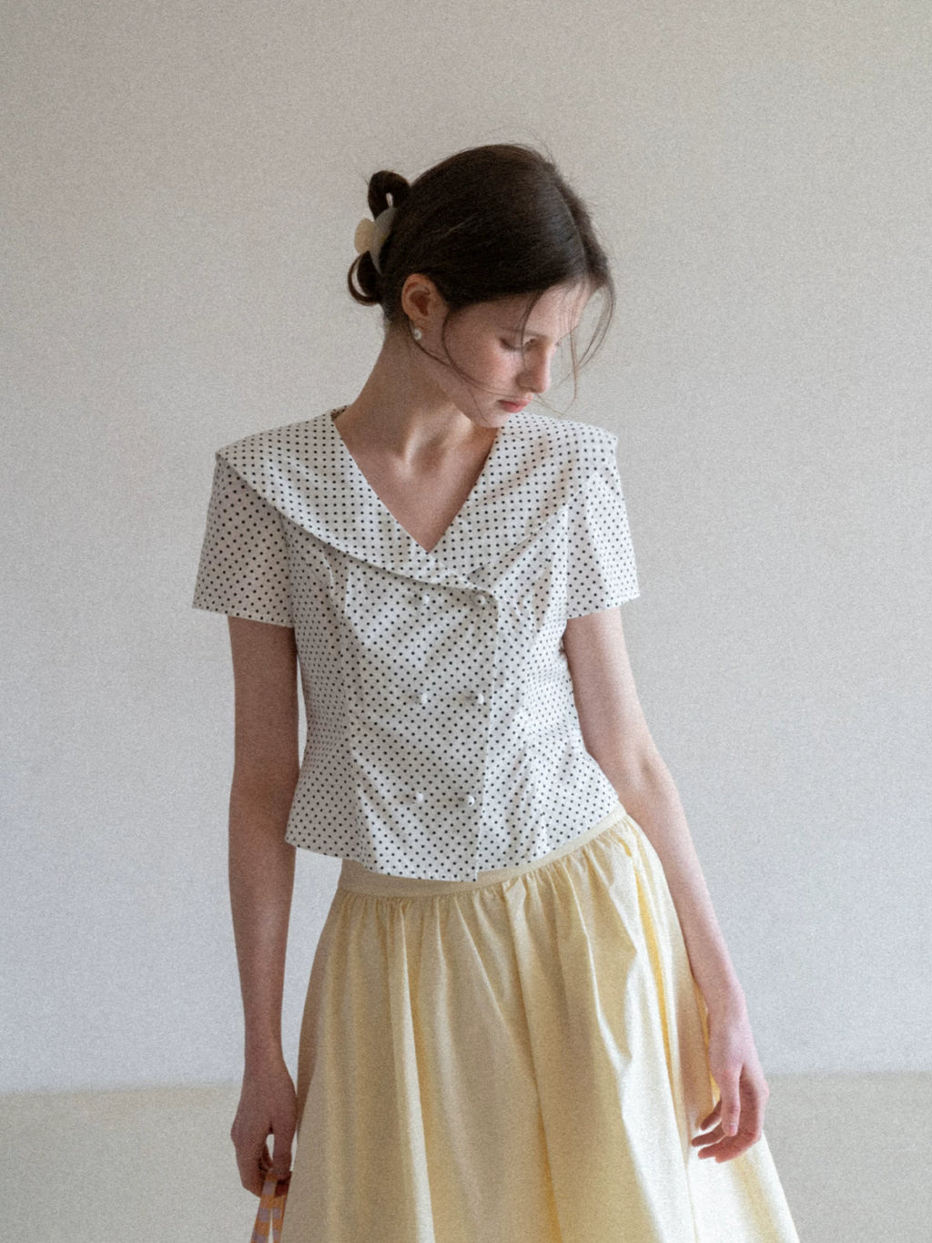 EGGKA Slim Short Polka Dot Shirt