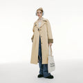 Imone Retro Lapel Splicing Trench Coat Women's Coat
