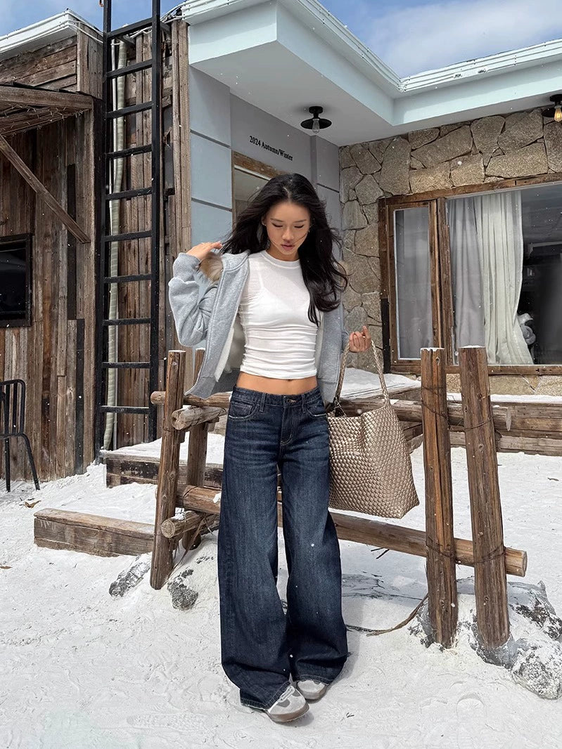 Audwyn Vintage Low Waist Skinny Washed Jeans