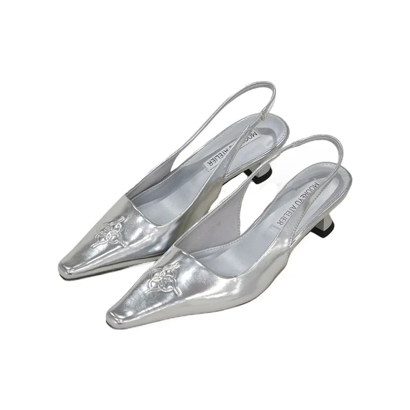 Mooreyu Pointed-toed Thin-heeled Shallow-mouth Single Shoes