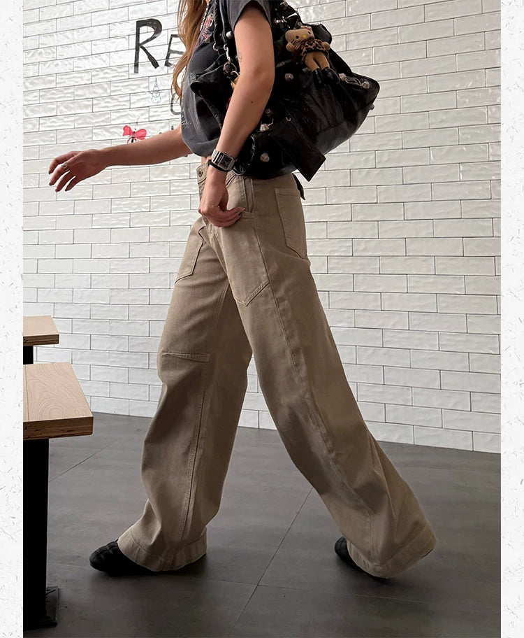 CCYE Straight Old Wide-leg Cargo Pants
