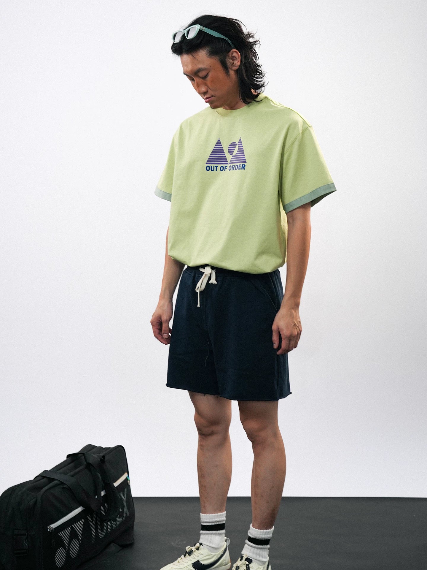 O3PARK Retro Sports and Leisure Contrasting Color Tee