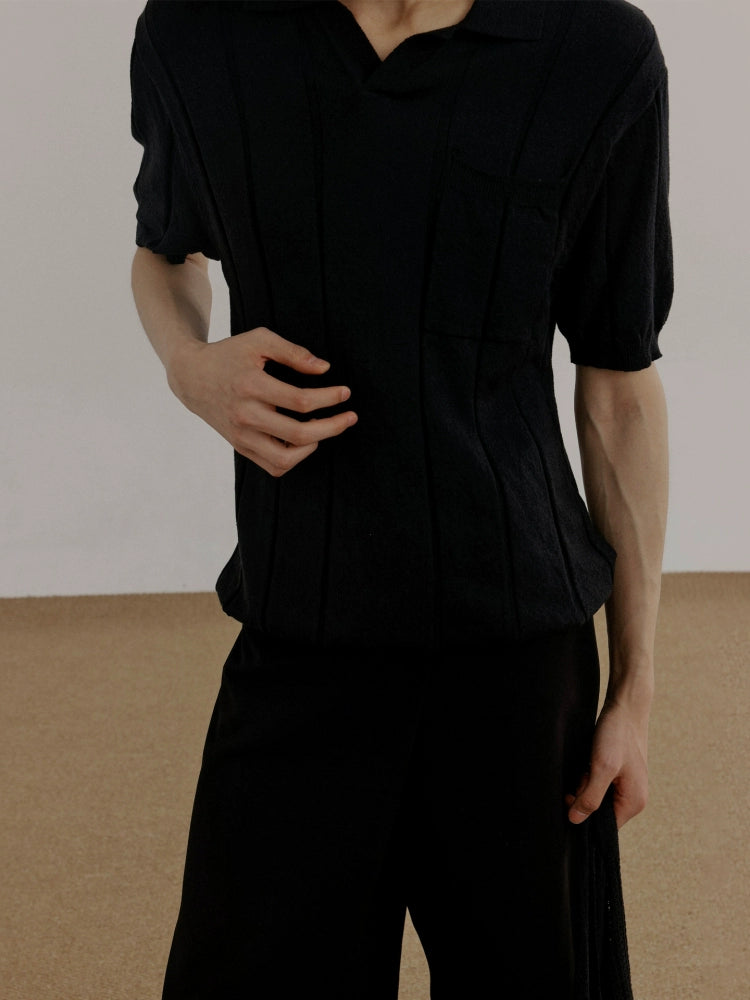 COLN Knitted Short-sleeved Polo Shirt