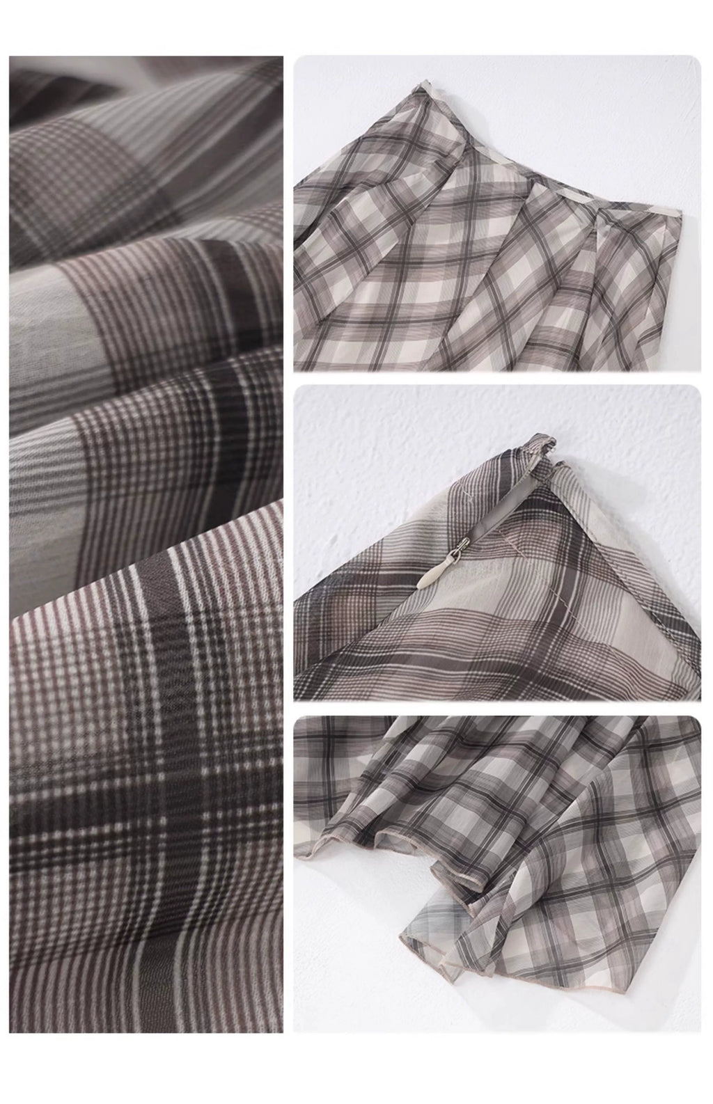 KPSR Plaid Irregular Premium Skirt