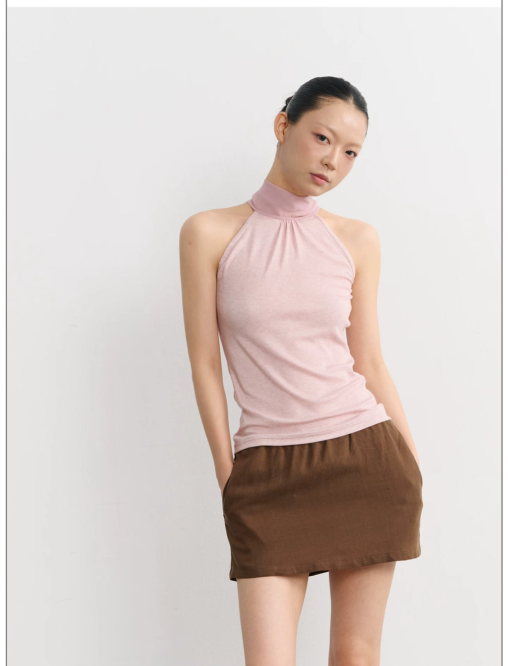 LINY LIBERTY Simple and Relaxed High Elastic Neck Vest