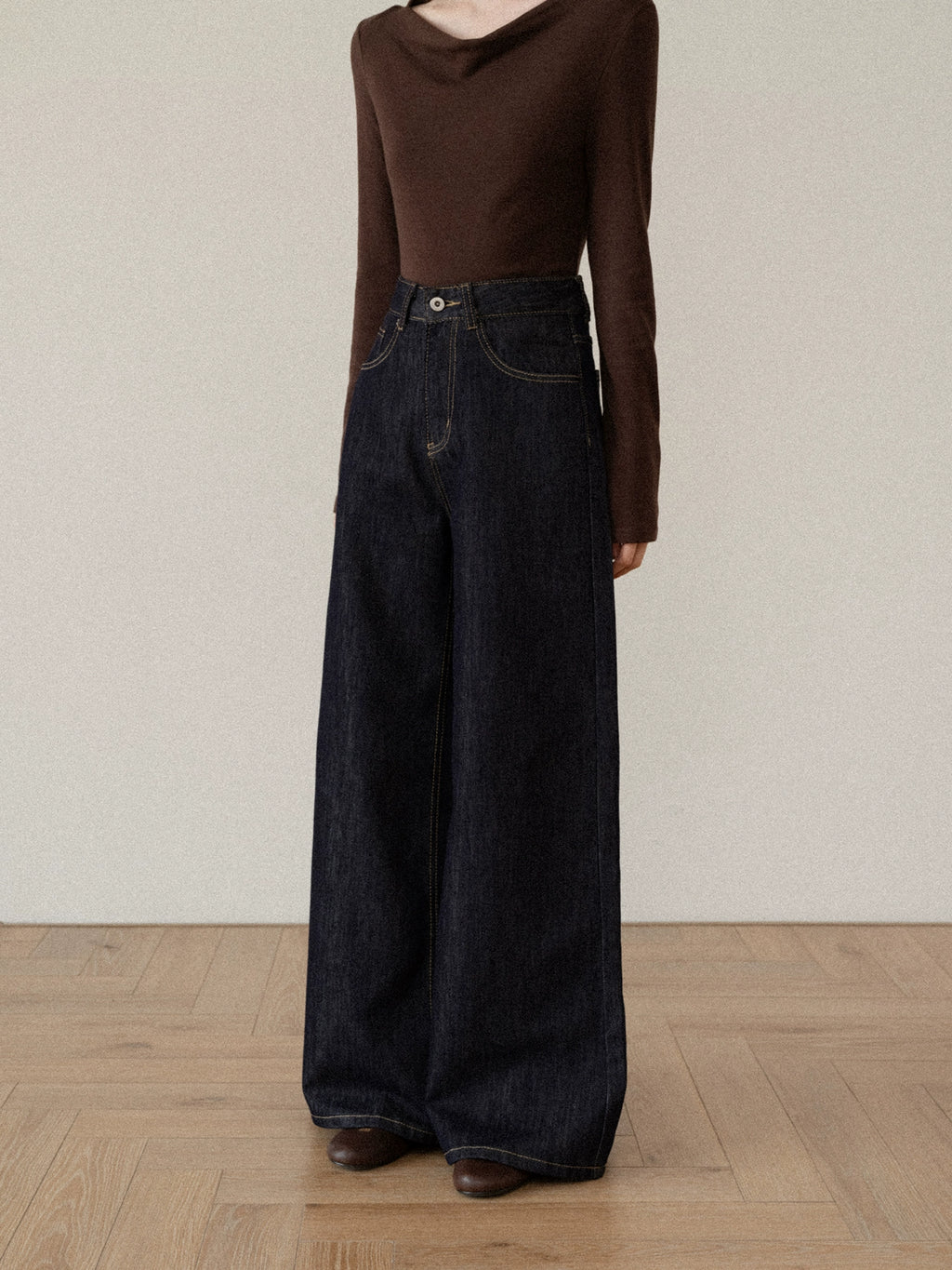 Cantonstory Korean Retro High Waist Jeans