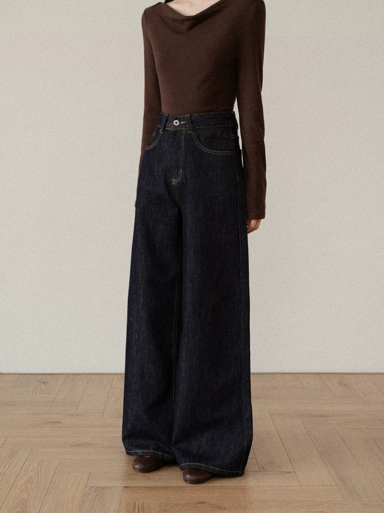 Cantonstory Korean Retro High Waist Jeans