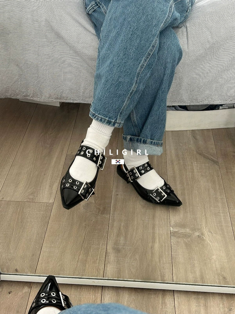 CHILIGIRL Ballet Strap-on Flat-bottomed Pointed Shoes