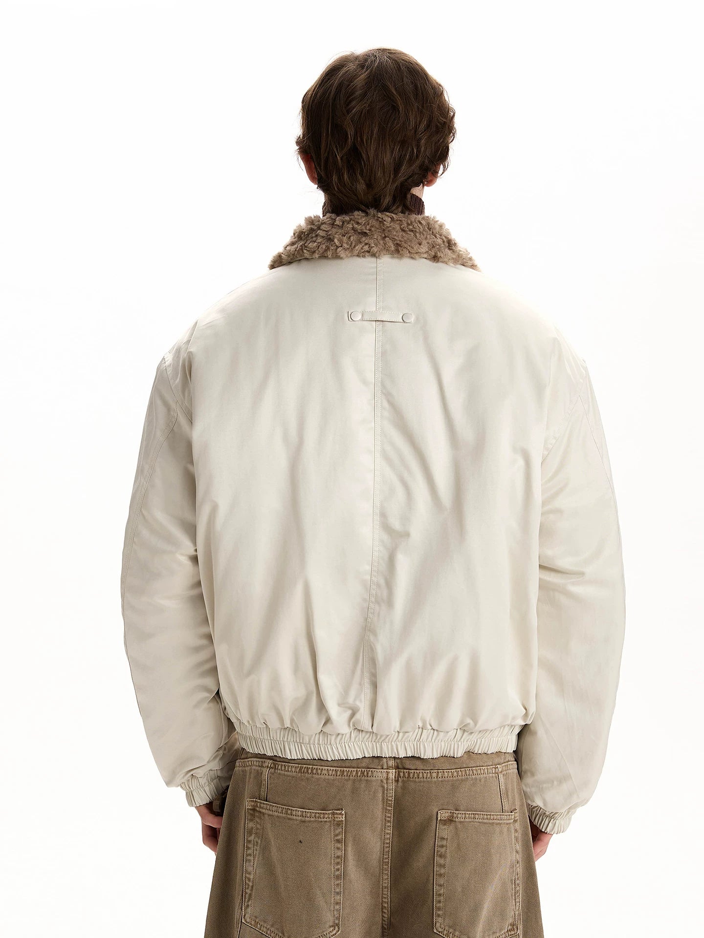 A PUEE Vintage Lamb Fleece Collar Cotton Clothing