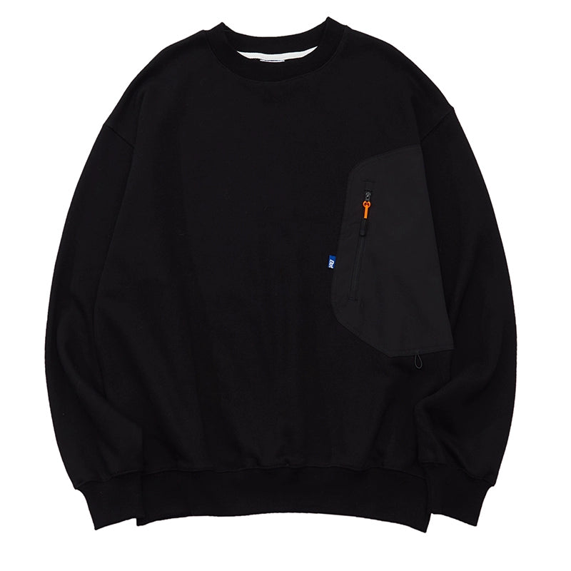 (Clearance) Battles Stitching Zipper Pocket Thick Needle Embroidered Sweater