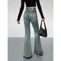 Ousph High Waist Raw Edge Bootcut Jeans