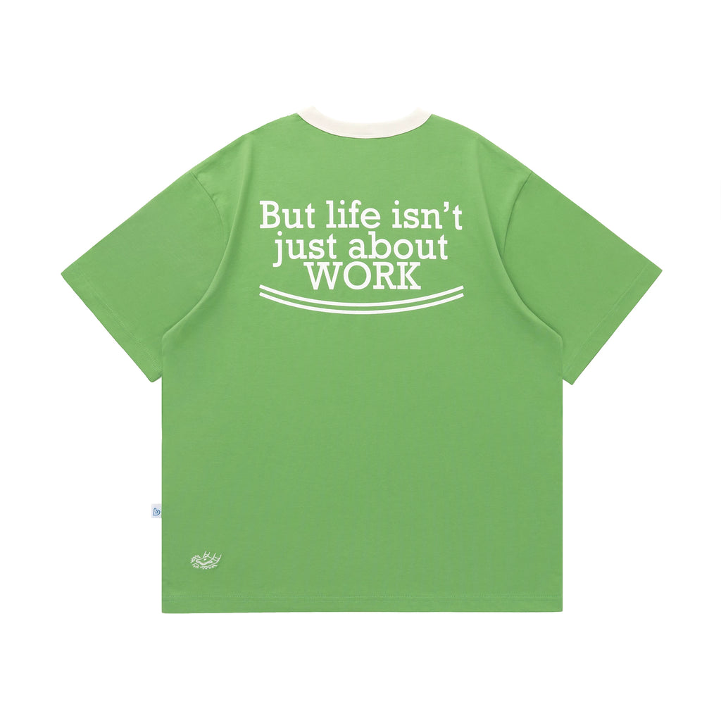 BENT IDEA Casual Color Matching Collar Versatile Tee