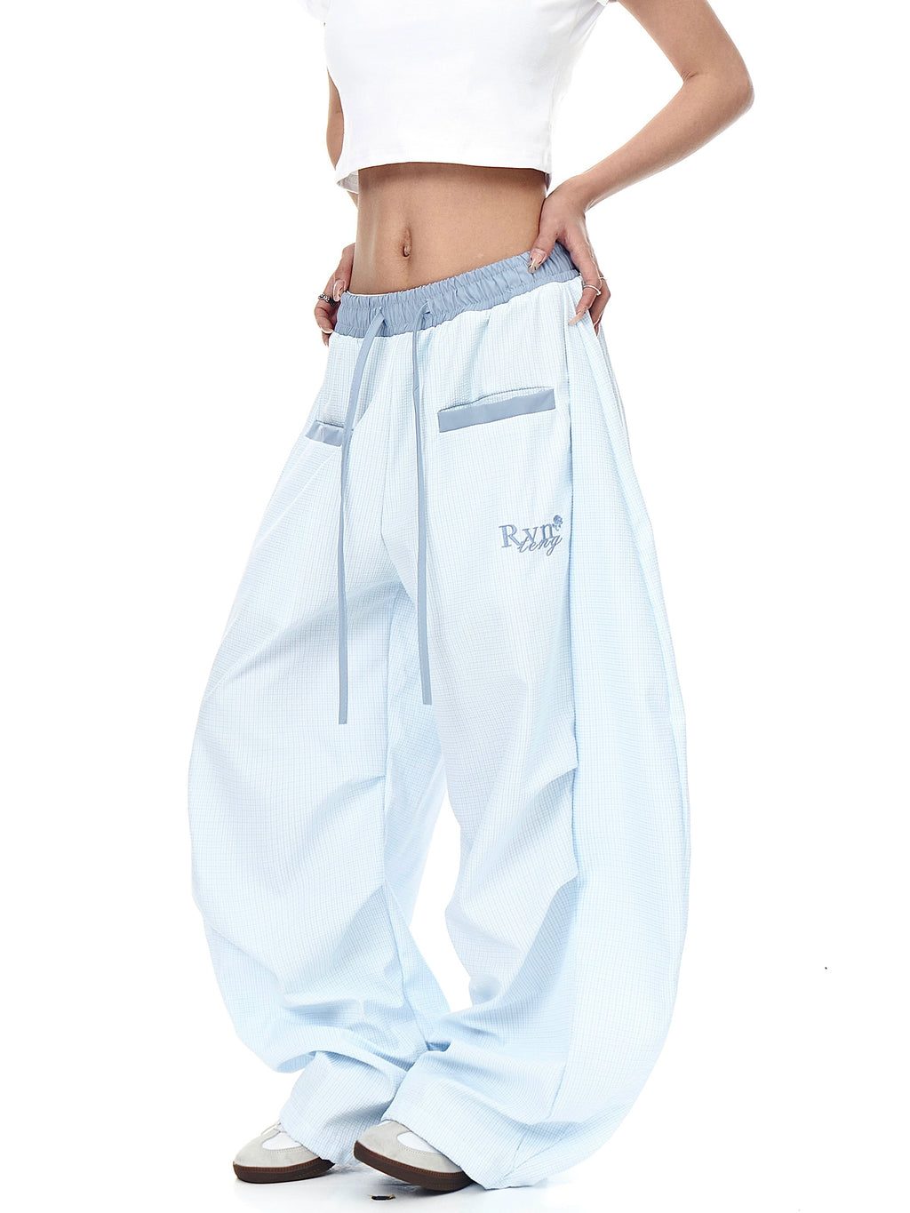 BLACKLISTS Contrast Striped Pleated Wide-leg Scimitar Pants