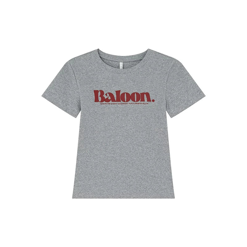 KANO Contrasting Letter Print Front Shoulder Tee
