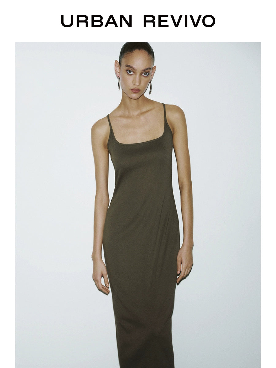 URBAN REVIVO Minimalist Back Slim Sleeveless Dress