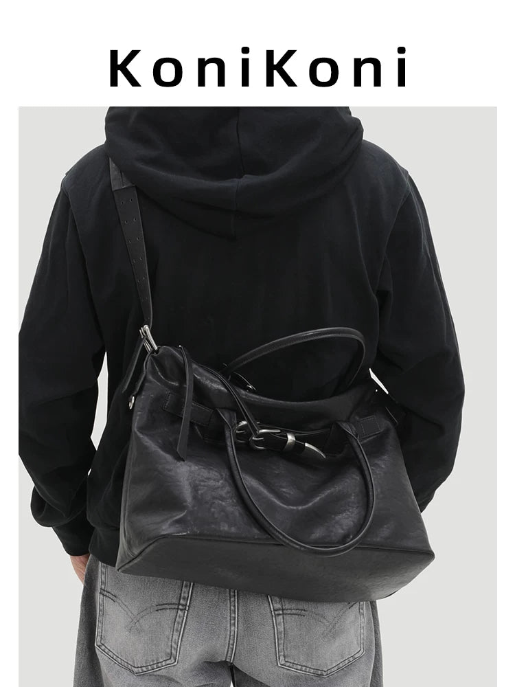 KoniKoni Leather Large Capacity Handbag