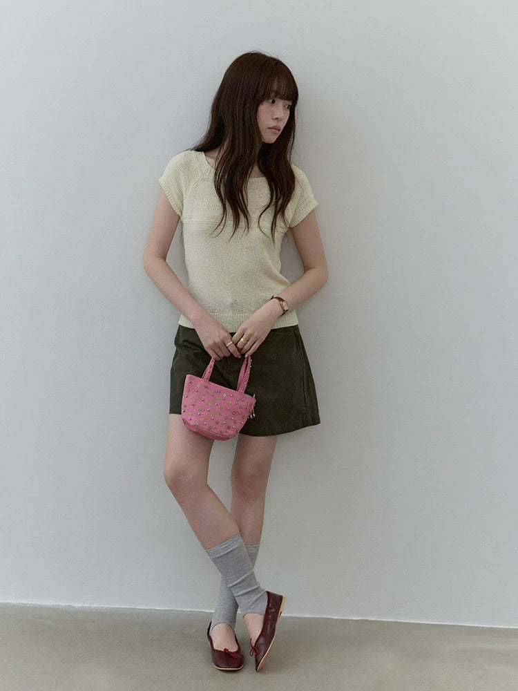 VOOE Hollow Breathable Knitted Casual Tee