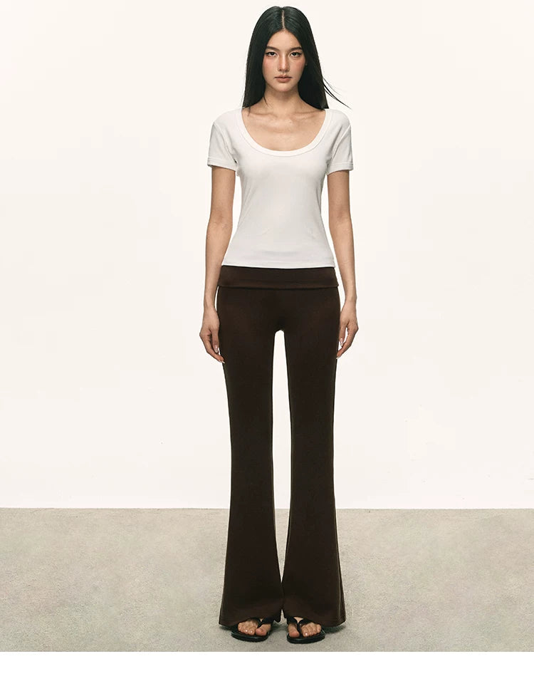 Anna Aneae Vintage Micro-pull Casual Pants