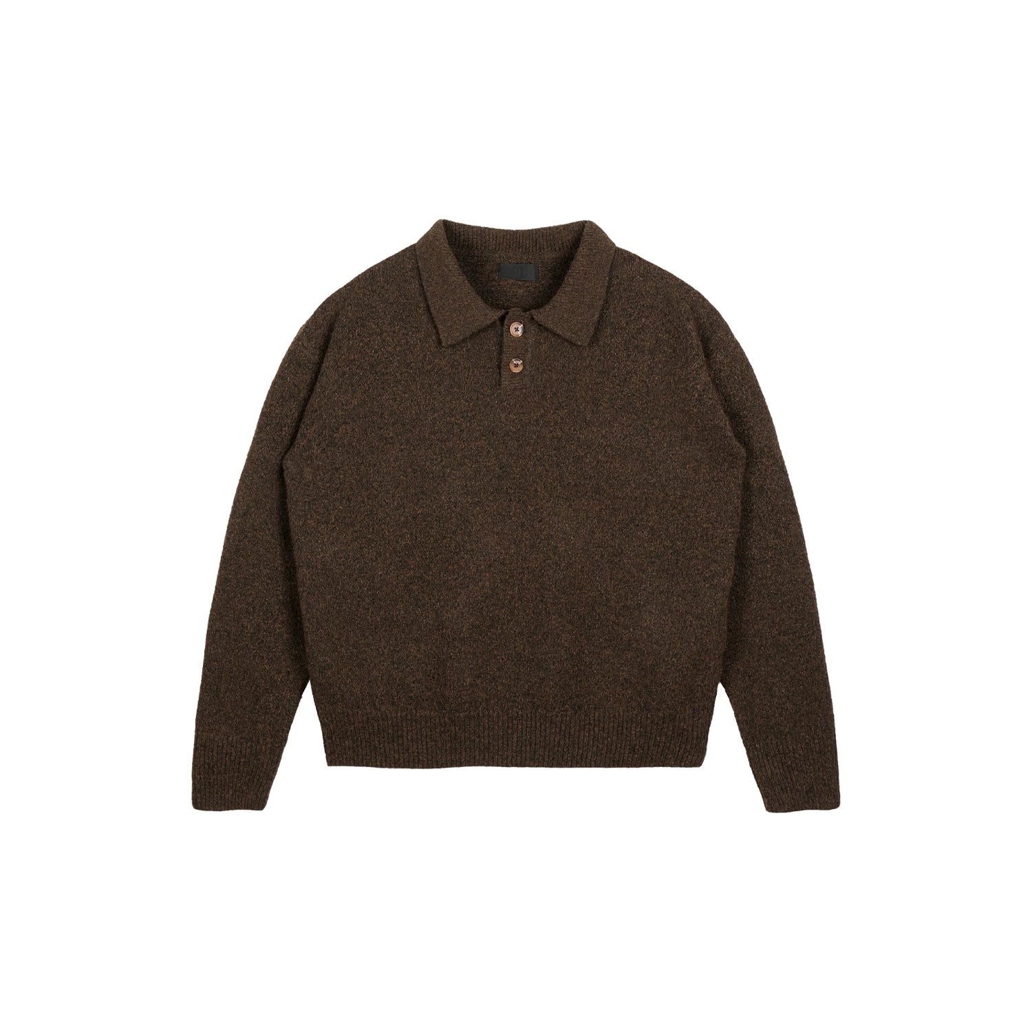 Plus No Logo Polo Collar Soft and Waxy Heattech Knitting Shirt