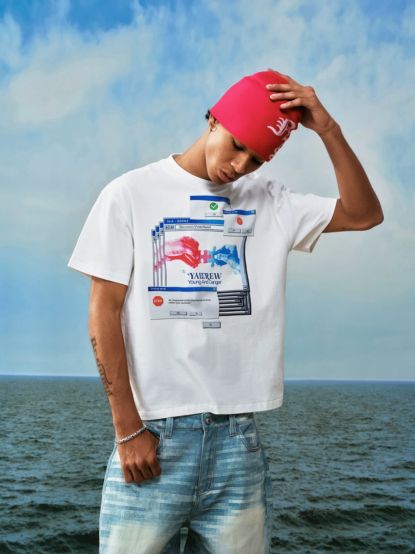 YADcrew Casual Loose Versatile Tee