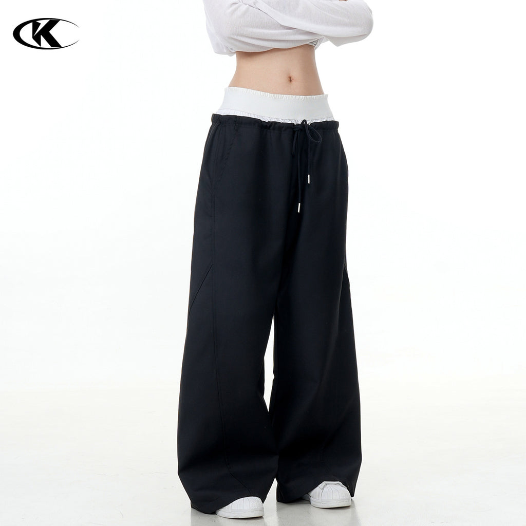 11KN Women Fake couple wide-leg straight pants