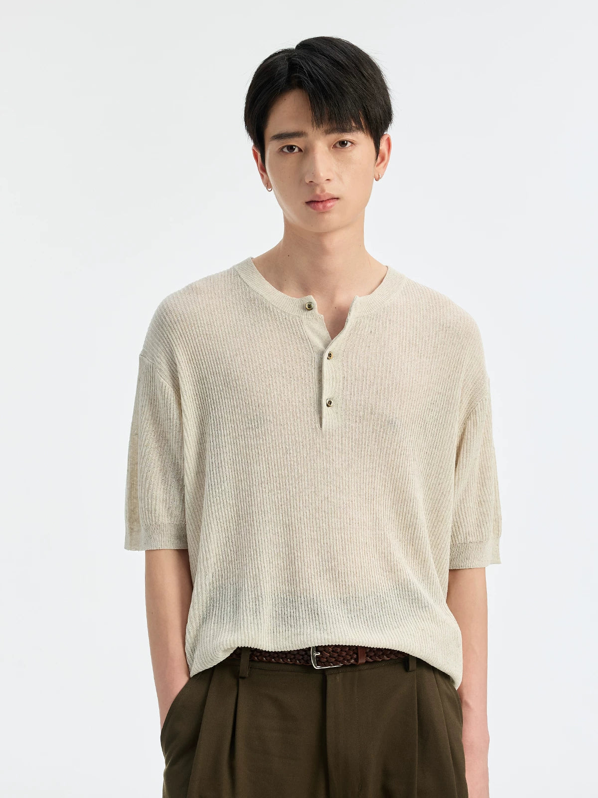 BUTTBILL Vintage Minimalist Knitted Tee