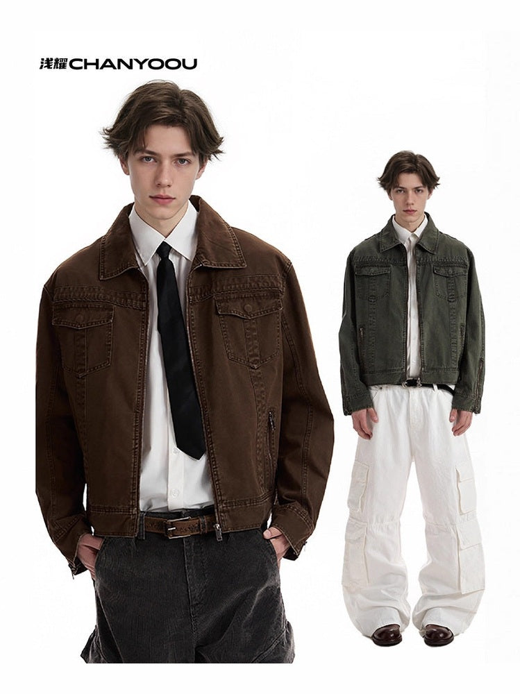 CHANYOOU Retro Old Deconstructed Denim Jacket