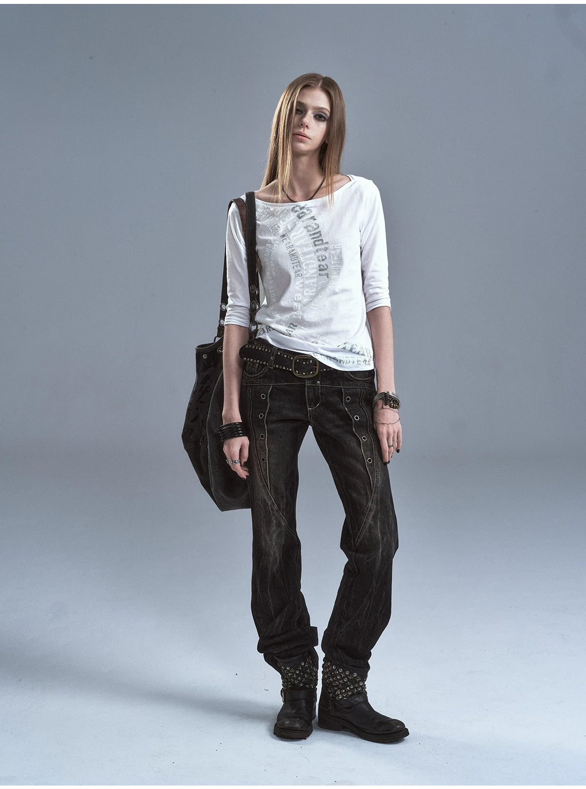 WearAndtear Light and Slightly Transparent One-word Collar Casual Tee