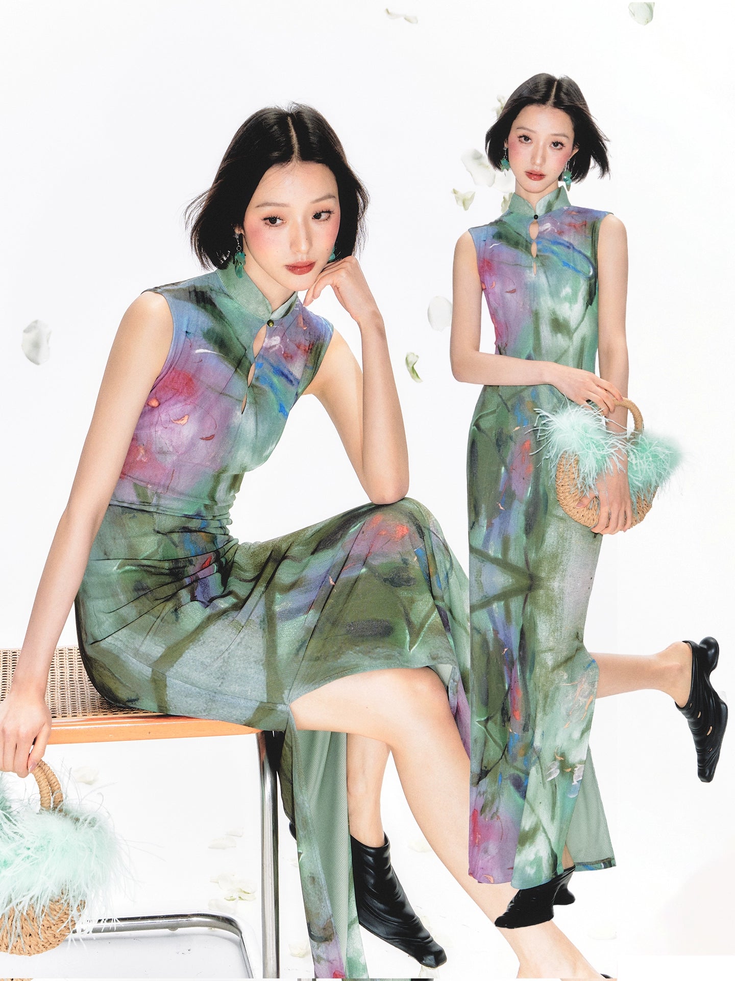 YEDM Hollow Color Cheongsam Dress