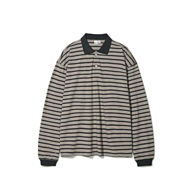 PARTIMENTO Versatile Striped Polo Shirt