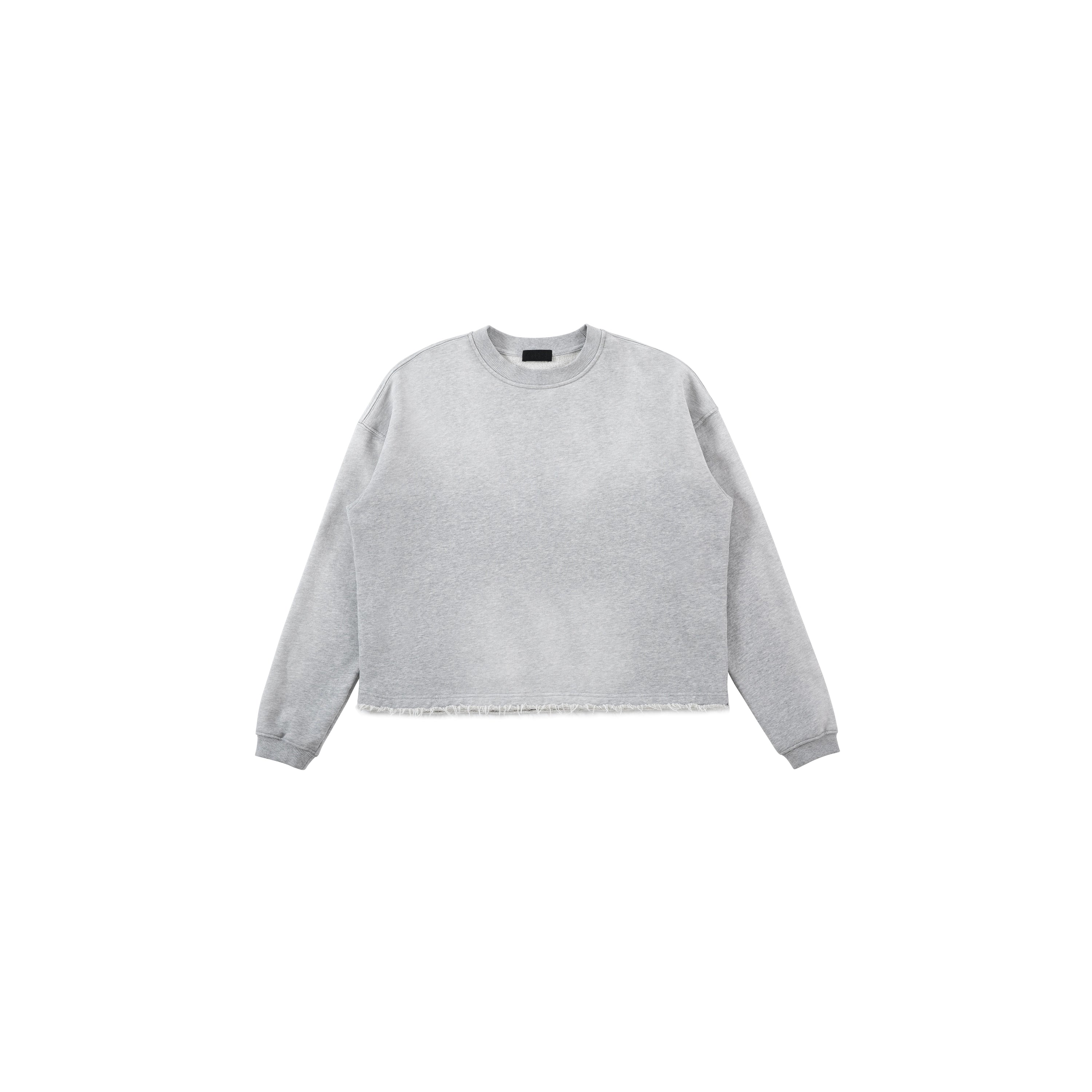 PLUS NO LOGO Old Damaged Hem Loose Edge Sweater