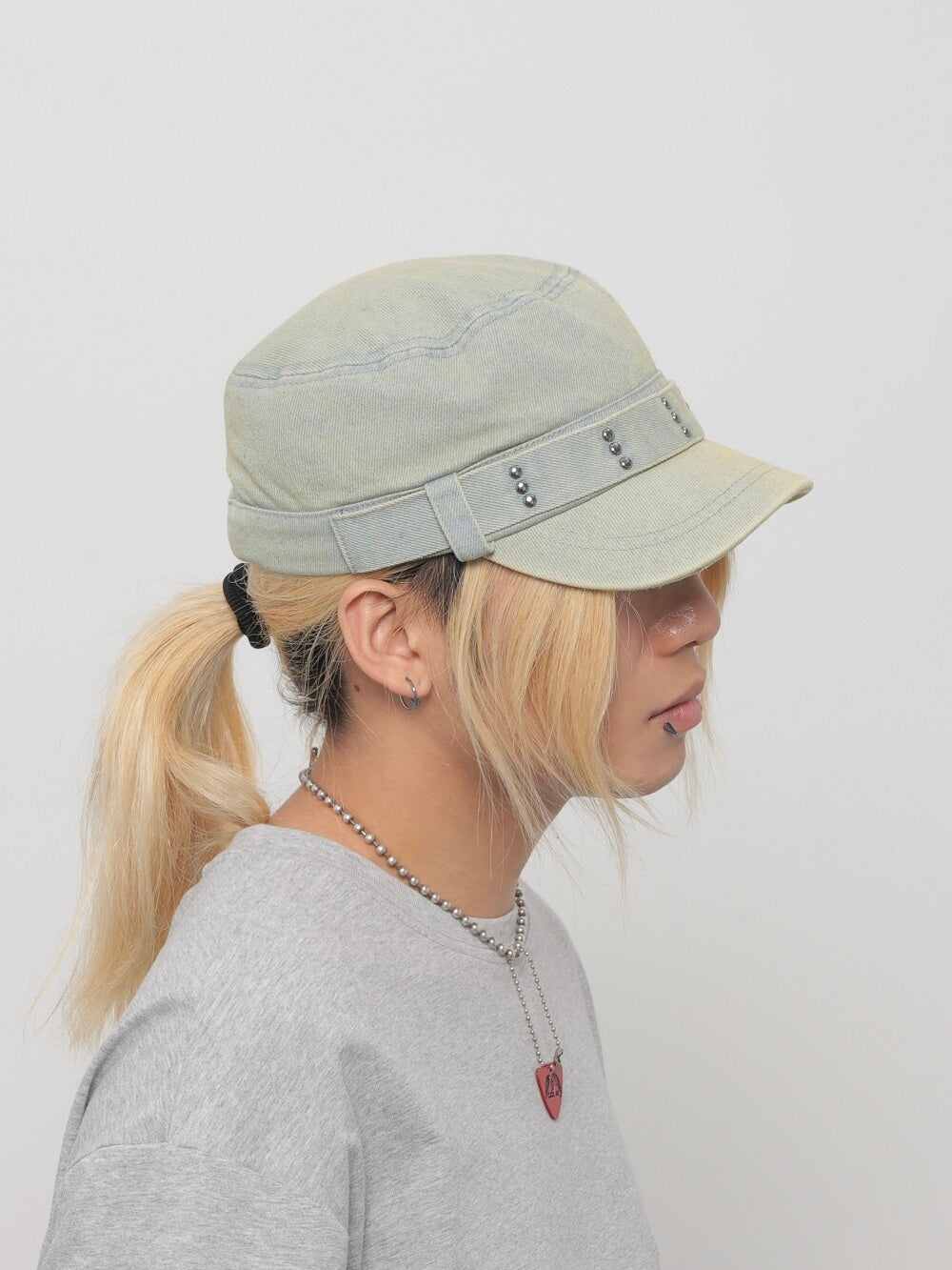 WORLDWIDE Vintage Rivet Subculture Denim Flat Top Cap