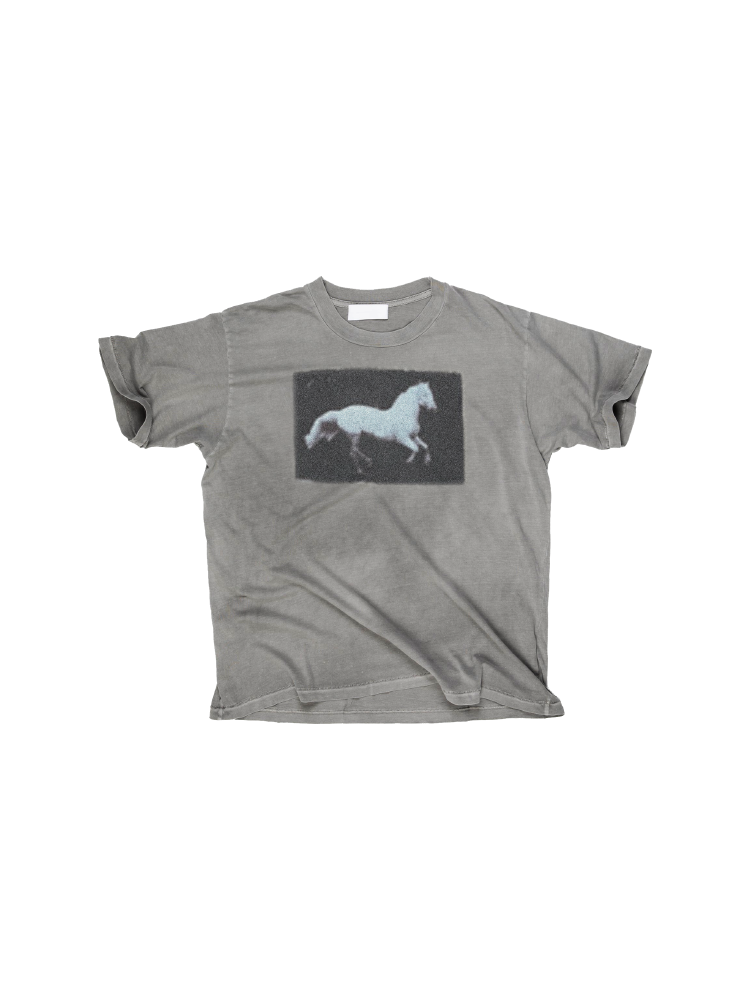 KONOOT Retro Neckline Worn Casual Tee