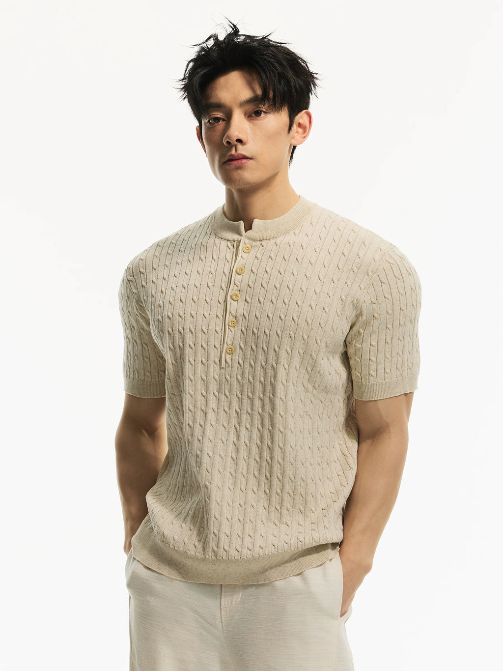 DAY NY Front Shoulder Casual Knit Tee
