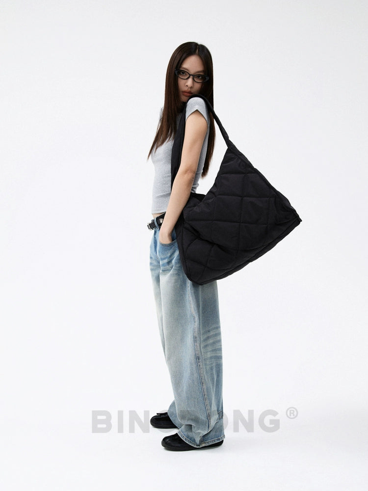 BINGBONG Simple Large-capacity Commuter Messenger Shoulder Bag
