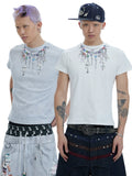 DND4DES Y2K Millennium Style Cartoon Chain Printing Slim Tee