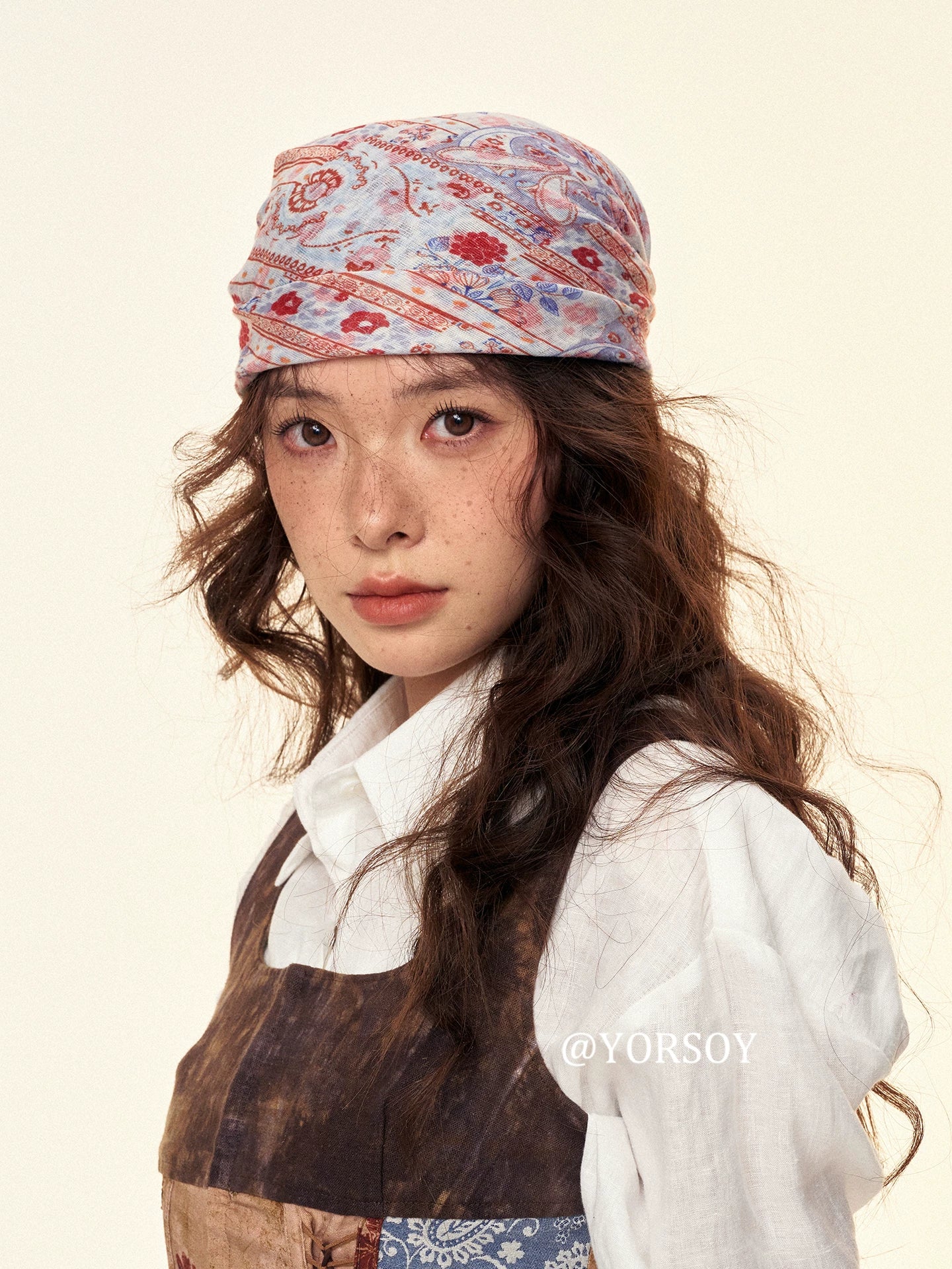 YORSOY Vintage Vacation Bag with Silk Scarf for Hair
