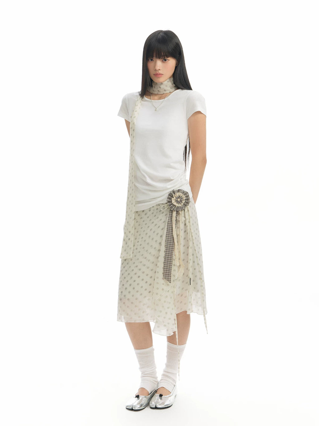 TGNS Strap Polka Dot Skirt