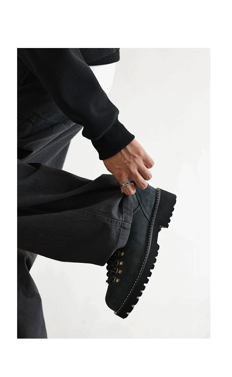 FANGSANHUO Retro Tooling Shoes Low-top Heightening Casual Shoes