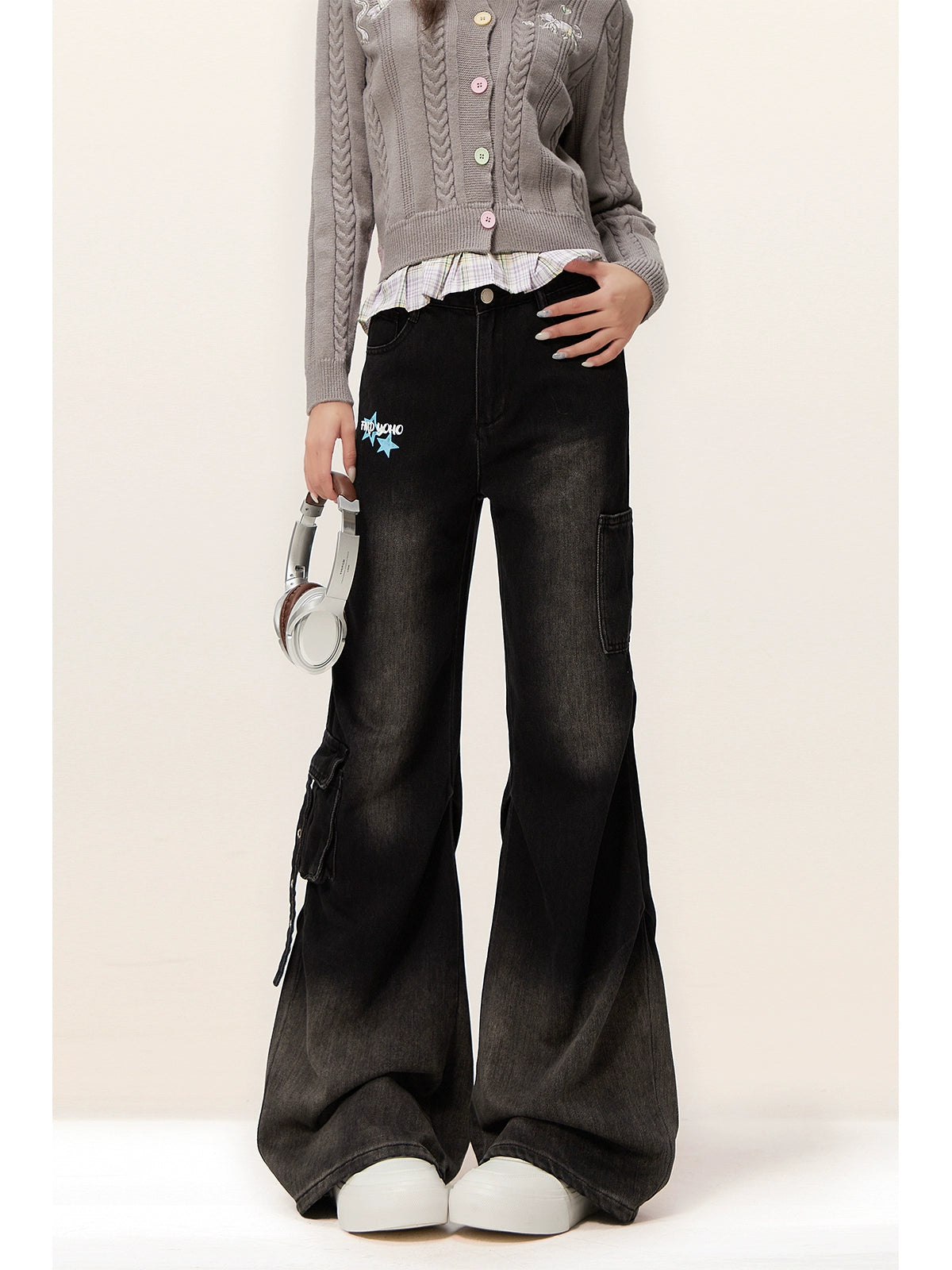 Zrsee Micro-pull Denim Overalls