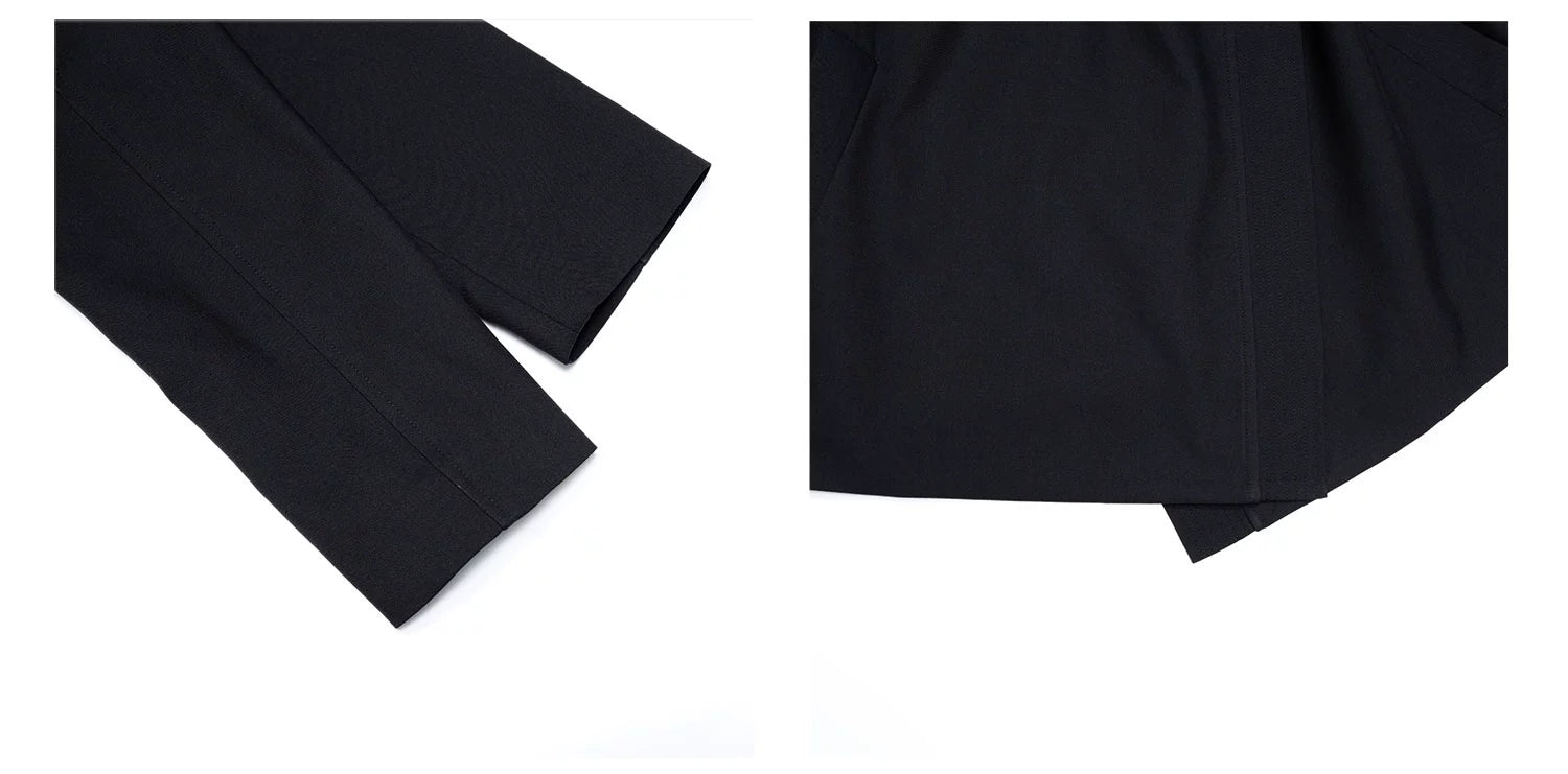 Audwyn Loose and Thin Lace-up Waist Suit Coat