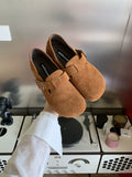 Milooey Flat-bottomed Fleece All-inclusive Soft-soled Shoes