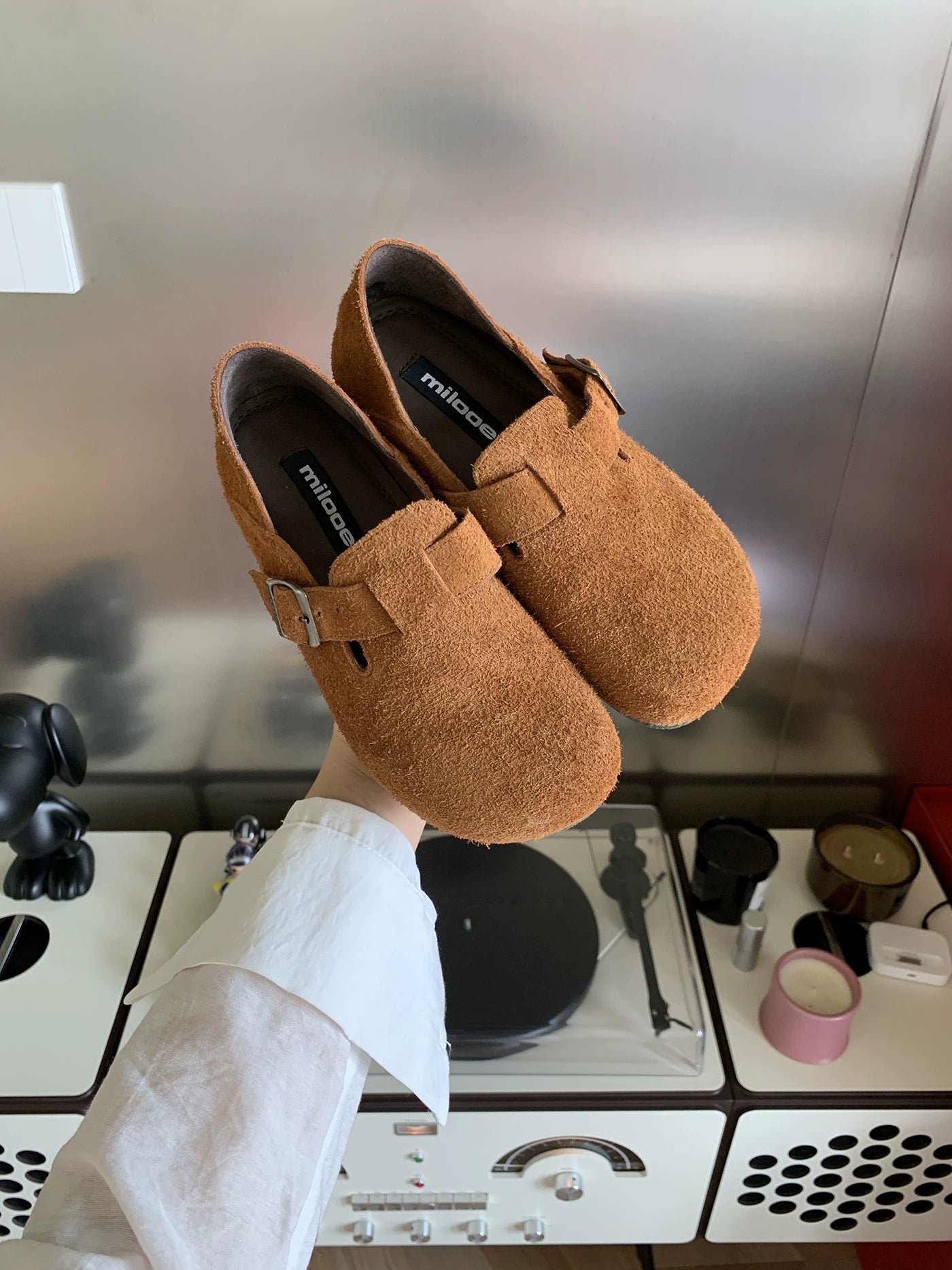 Milooey Flat-bottomed Fleece All-inclusive Soft-soled Shoes