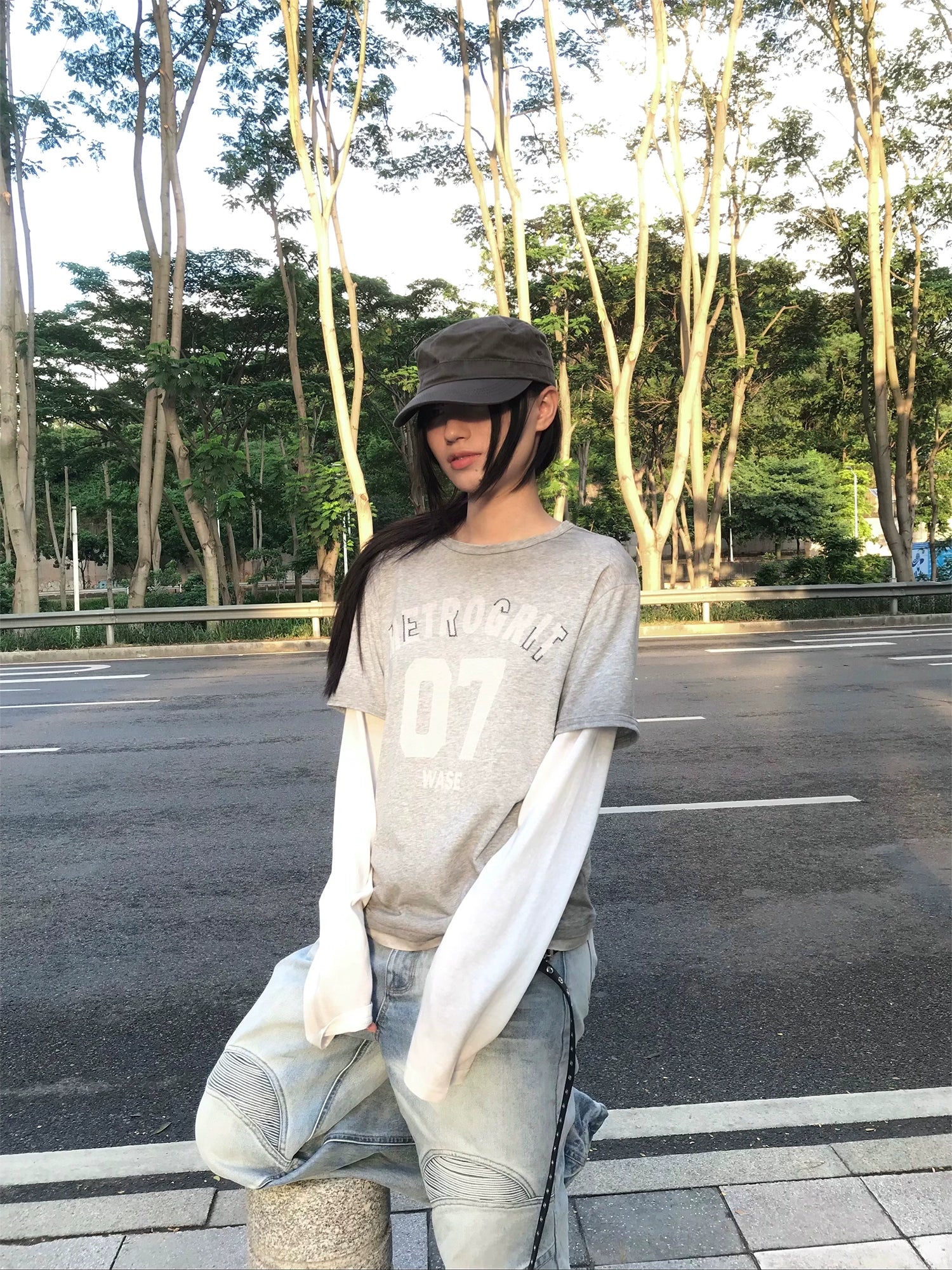 WASE Spray Dirty Smudge Digital Logo Printing Long Sleeve